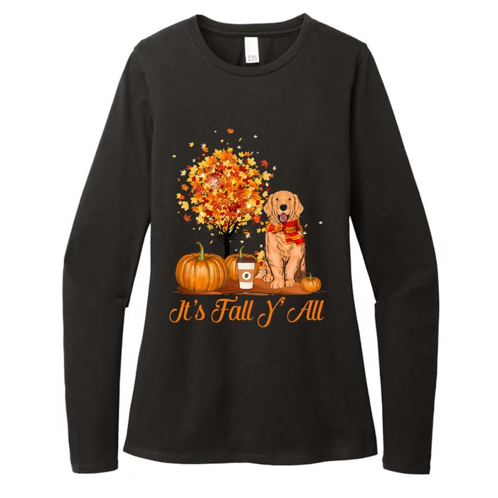 It's Fall Y'All Golden Retrievers Dog Halloween Thanksgiving Womens CVC Long Sleeve Shirt