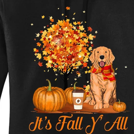 It's Fall Y'All Golden Retrievers Dog Halloween Thanksgiving Women's Pullover Hoodie