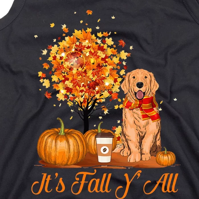 It's Fall Y'All Golden Retrievers Dog Halloween Thanksgiving Tank Top