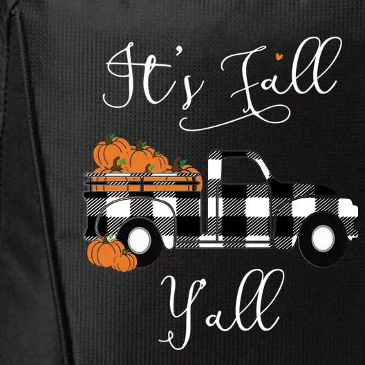 ItS Fall YAll Pumpkin Plaid Truck Thanksgiving Gift City Backpack