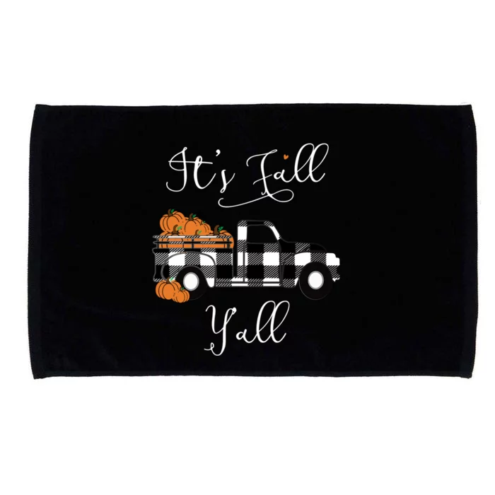 ItS Fall YAll Pumpkin Plaid Truck Thanksgiving Gift Microfiber Hand Towel