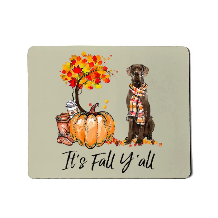 It's Fall Y'all Great Dane Dog Lovers Thanksgiving Halloween Mousepad