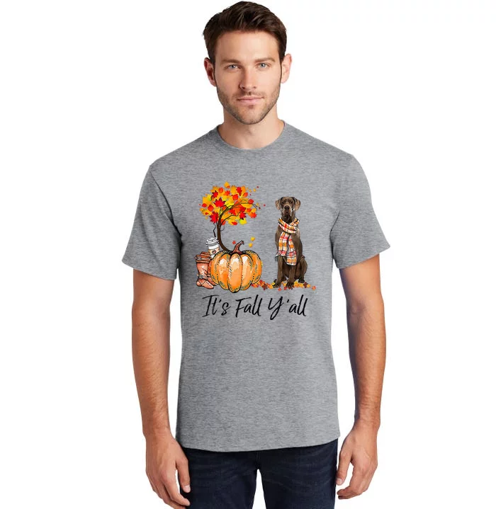 It's Fall Y'all Great Dane Dog Lovers Thanksgiving Halloween Tall T-Shirt