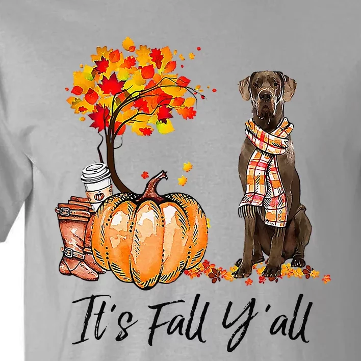 It's Fall Y'all Great Dane Dog Lovers Thanksgiving Halloween Tall T-Shirt