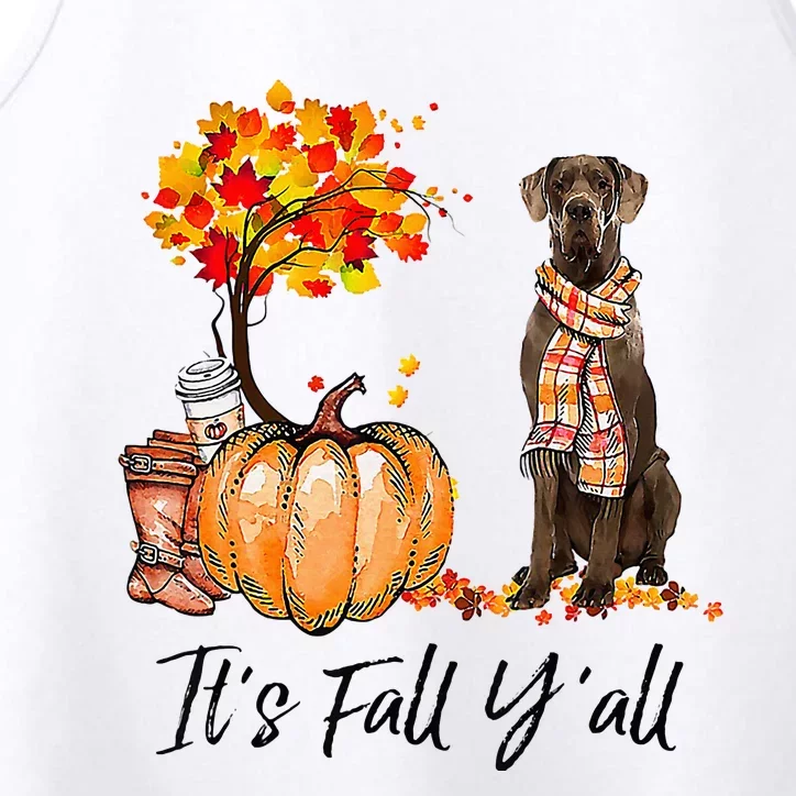 It's Fall Y'all Great Dane Dog Lovers Thanksgiving Halloween Performance Tank