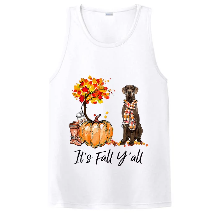 It's Fall Y'all Great Dane Dog Lovers Thanksgiving Halloween Performance Tank