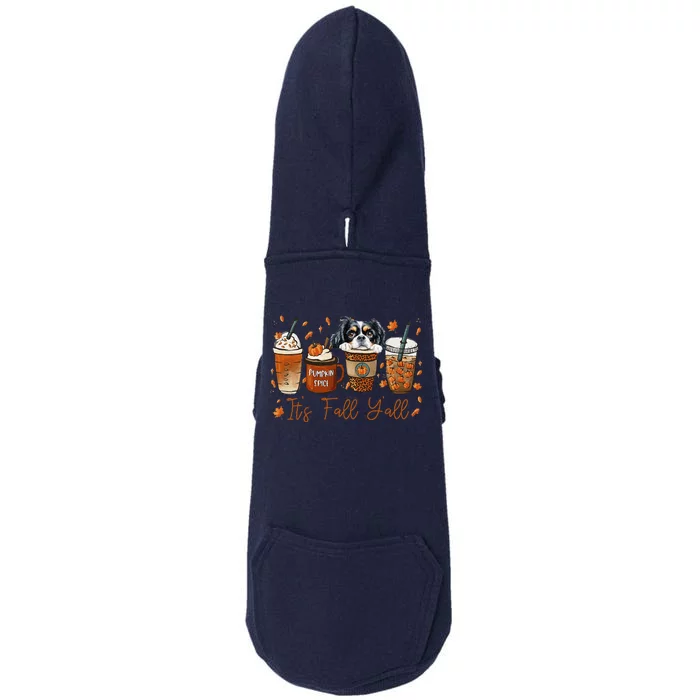 It’S Fall Y’All Japanese Chin Coffee Pumpkin Spice Autumn Doggie 3-End Fleece Hoodie