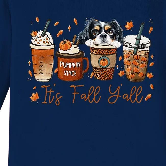 It’S Fall Y’All Japanese Chin Coffee Pumpkin Spice Autumn Baby Long Sleeve Bodysuit