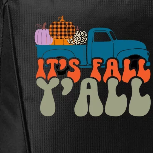 Its Fall Yall Pumpkin Truck Leopard Autumn Thanksgiving Meaningful Gift City Backpack