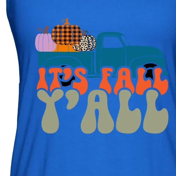 Its Fall Yall Pumpkin Truck Leopard Autumn Thanksgiving Meaningful Gift Ladies Essential Flowy Tank