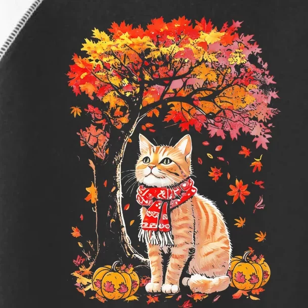 ItS Fall Yall Cat Leaf Fall Tree Hello Autumn Thanksgiving Toddler Fine Jersey T-Shirt