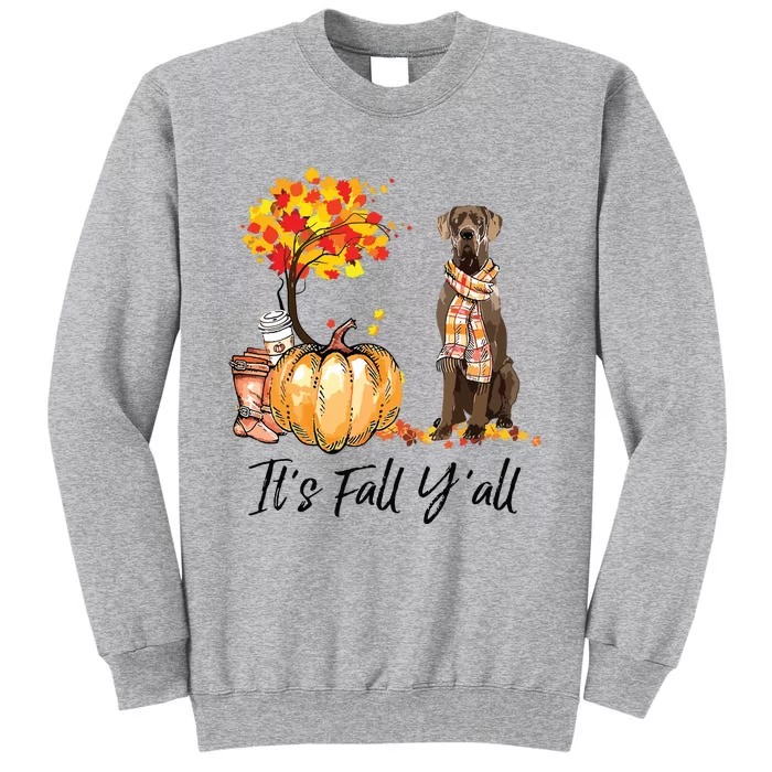 Its Fall Yall Great Dane Dog Lovers Thanksgiving Halloween Tall Sweatshirt