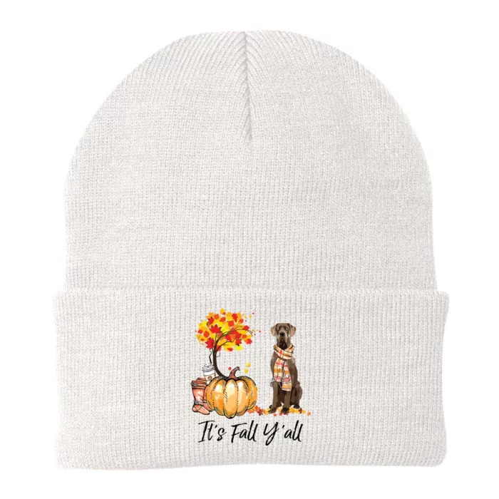 Its Fall Yall Great Dane Dog Lovers Thanksgiving Halloween Knit Cap Winter Beanie