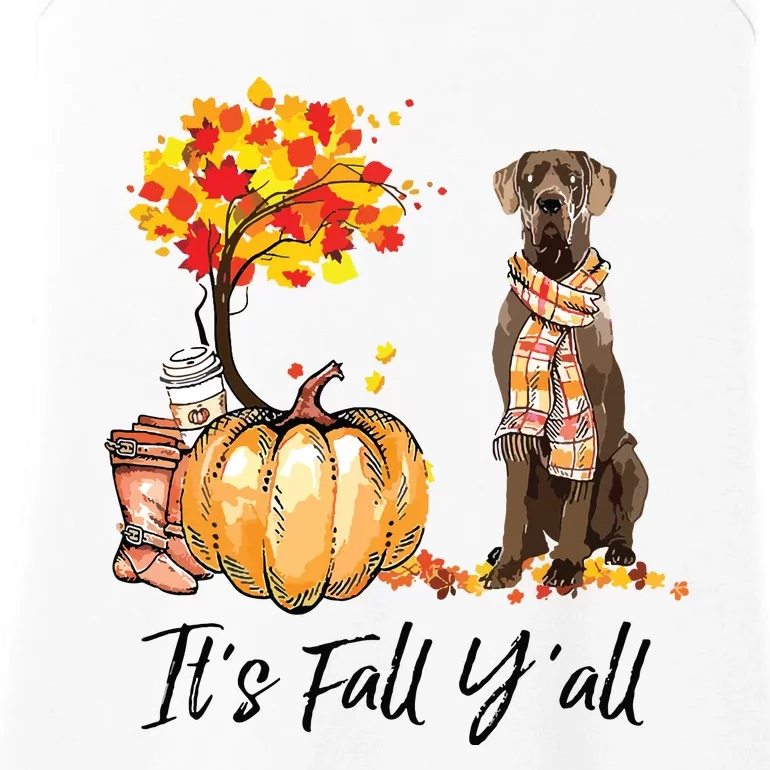 Its Fall Yall Great Dane Dog Lovers Thanksgiving Halloween Ladies Essential Tank