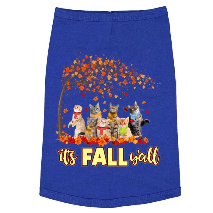 It’S Fall Y’All Cat Funny Cat Autumn Leaves Kitten Lover Great Gift Doggie Tank