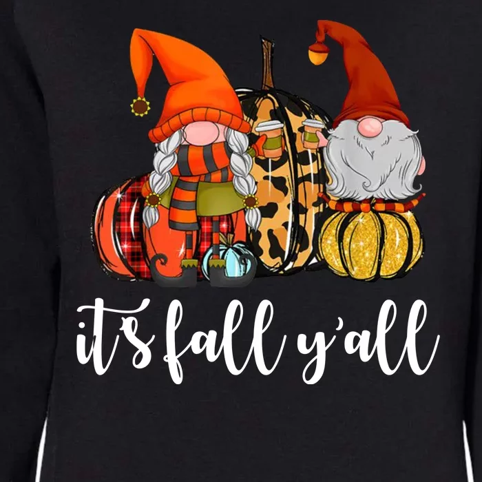 It's Fall Y'all Autumn Leaves Gnomes Fall Funny Womens California Wash Sweatshirt