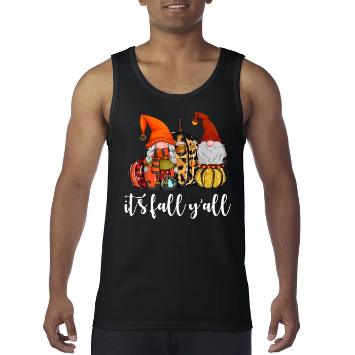 It's Fall Y'all Autumn Leaves Gnomes Fall Funny Tank Top