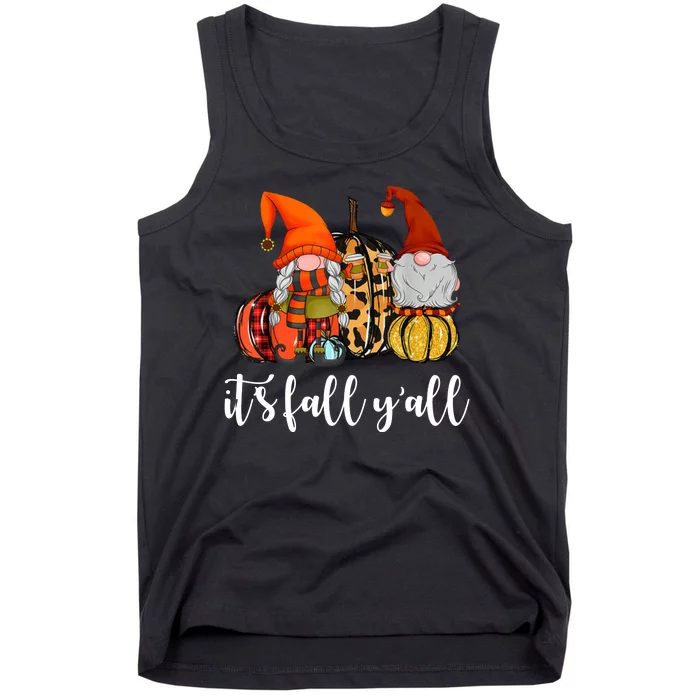 It's Fall Y'all Autumn Leaves Gnomes Fall Funny Tank Top