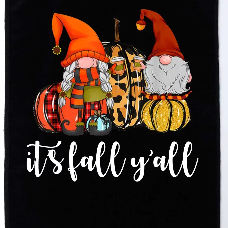 It's Fall Y'all Autumn Leaves Gnomes Fall Funny Platinum Collection Golf Towel