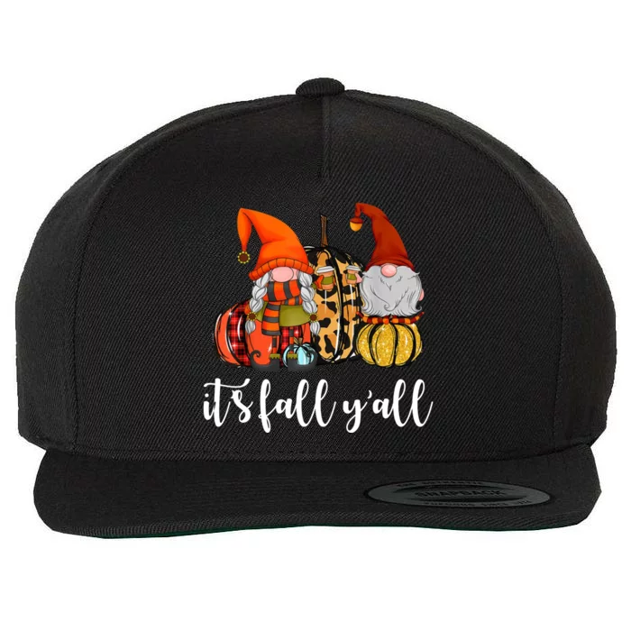 It's Fall Y'all Autumn Leaves Gnomes Fall Funny Wool Snapback Cap