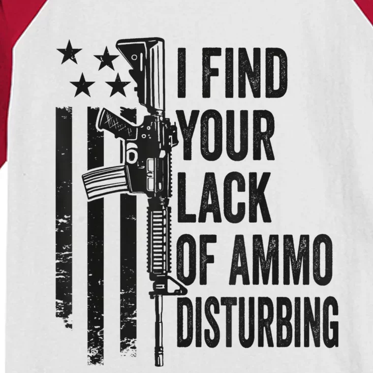 I Find Your Lack Of Ammo Disturbing Funny Gun Camo Guns Kids Colorblock Raglan Jersey