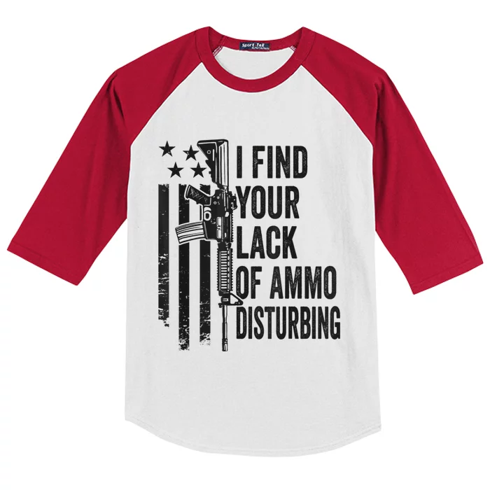 I Find Your Lack Of Ammo Disturbing Funny Gun Camo Guns Kids Colorblock Raglan Jersey