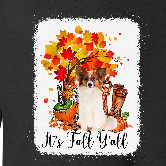 It's Fall Y'all Papillion Dog Halloween Thanksgiving Toddler Sweatshirt