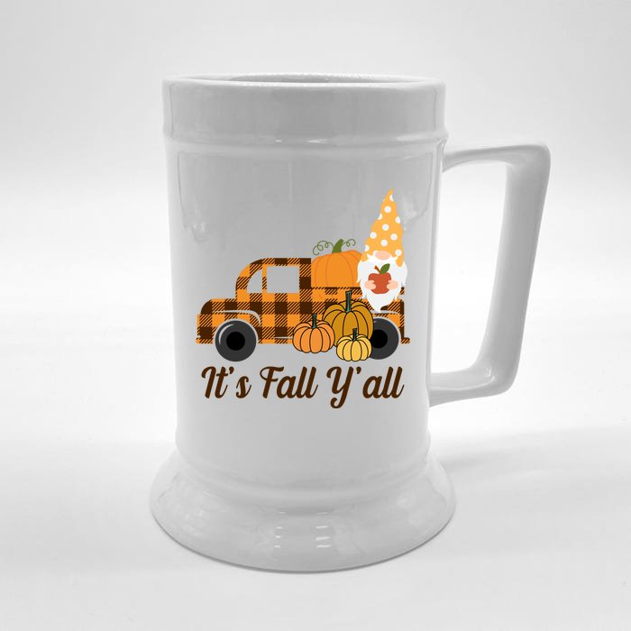 It's Fall Y'all Pumpkin Gnome Front & Back Beer Stein