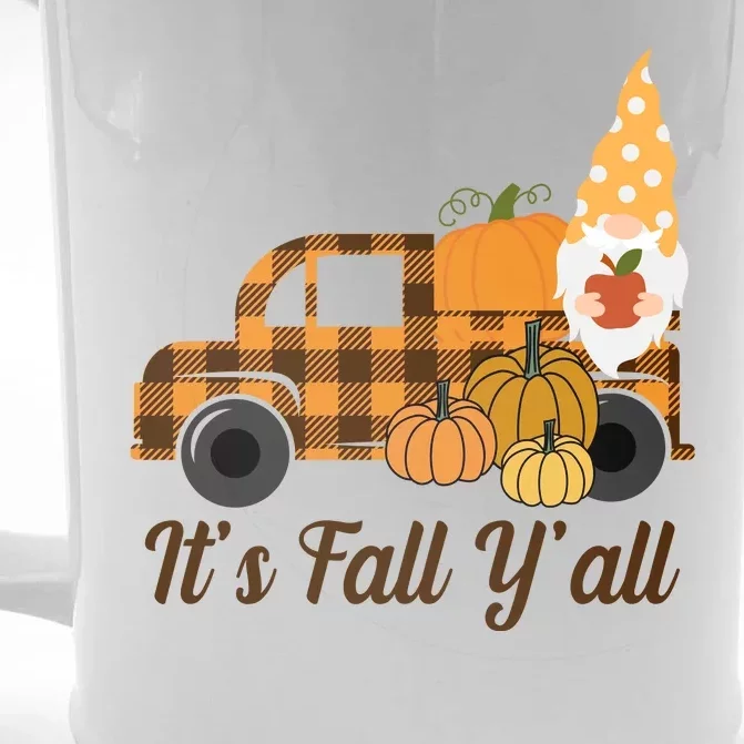 It's Fall Y'all Pumpkin Gnome Front & Back Beer Stein