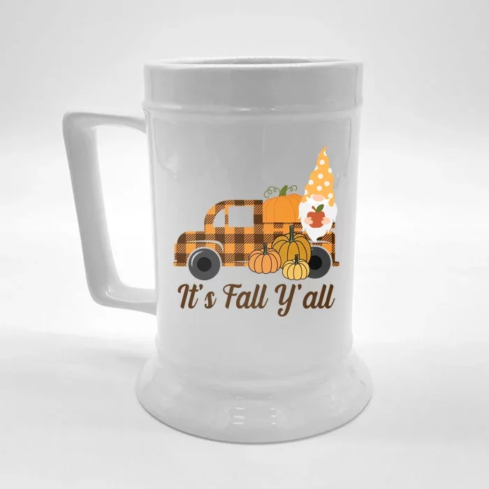 It's Fall Y'all Pumpkin Gnome Front & Back Beer Stein