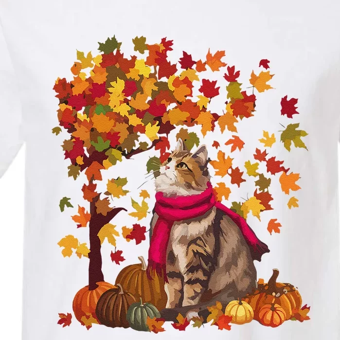 ItS Fall YAll Cat Leaf Fall Tree Hello Autumn Thanksgiving Garment-Dyed Heavyweight T-Shirt