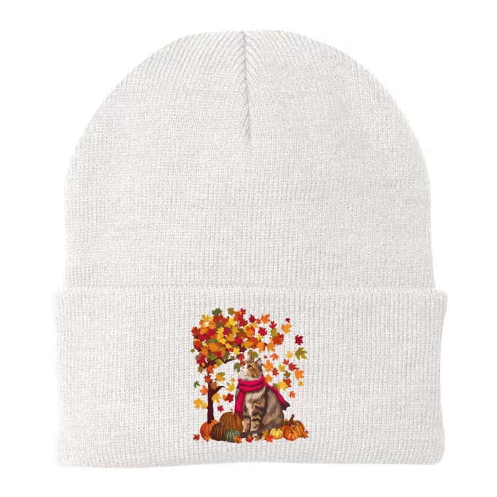 ItS Fall YAll Cat Leaf Fall Tree Hello Autumn Thanksgiving Knit Cap Winter Beanie