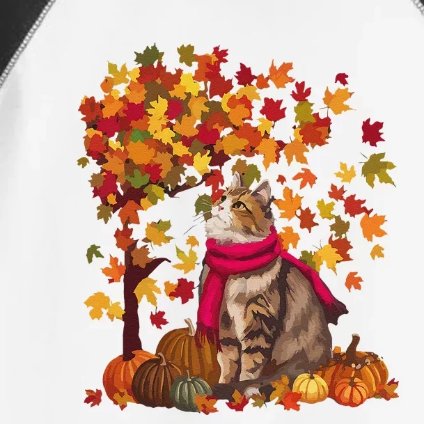 ItS Fall YAll Cat Leaf Fall Tree Hello Autumn Thanksgiving Toddler Fine Jersey T-Shirt