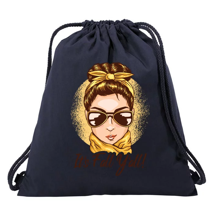 It's Fall Y'all Female Bun Drawstring Bag