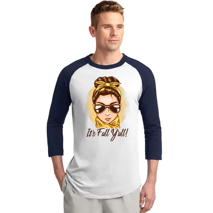 It's Fall Y'all Female Bun Baseball Sleeve Shirt