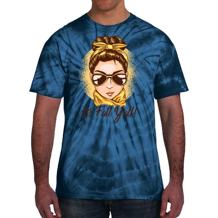 It's Fall Y'all Female Bun Tie-Dye T-Shirt