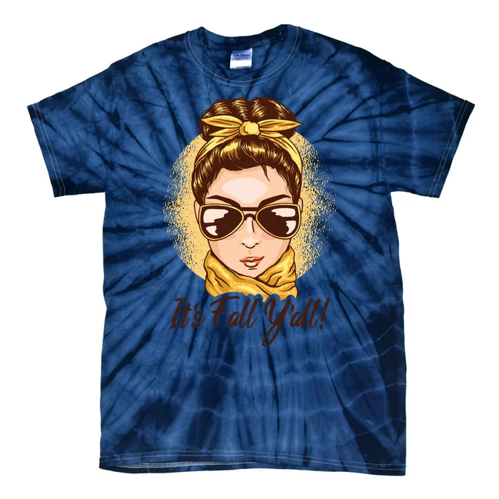 It's Fall Y'all Female Bun Tie-Dye T-Shirt