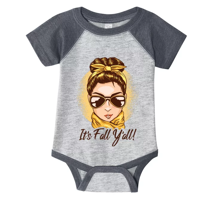 It's Fall Y'all Female Bun Infant Baby Jersey Bodysuit