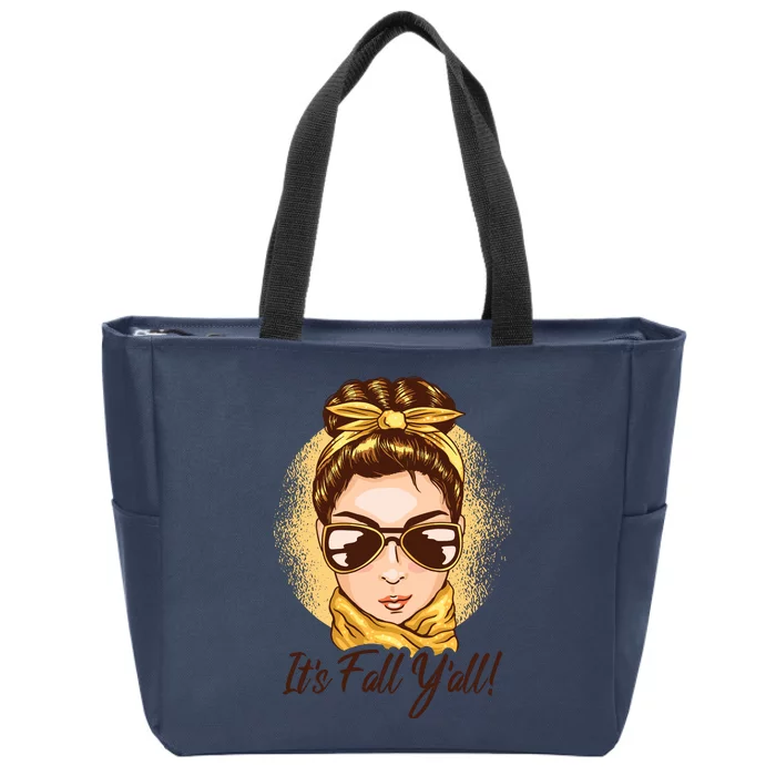 It's Fall Y'all Female Bun Zip Tote Bag