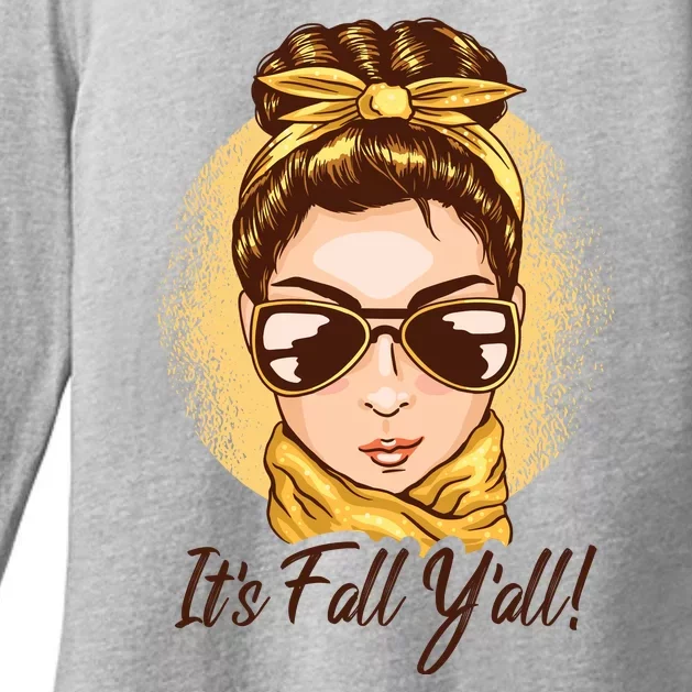 It's Fall Y'all Female Bun Womens CVC Long Sleeve Shirt