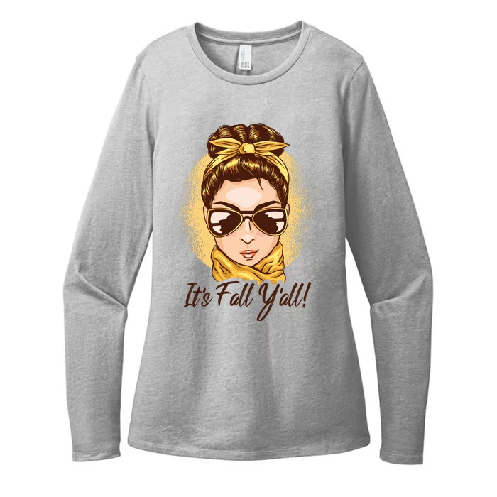 It's Fall Y'all Female Bun Womens CVC Long Sleeve Shirt