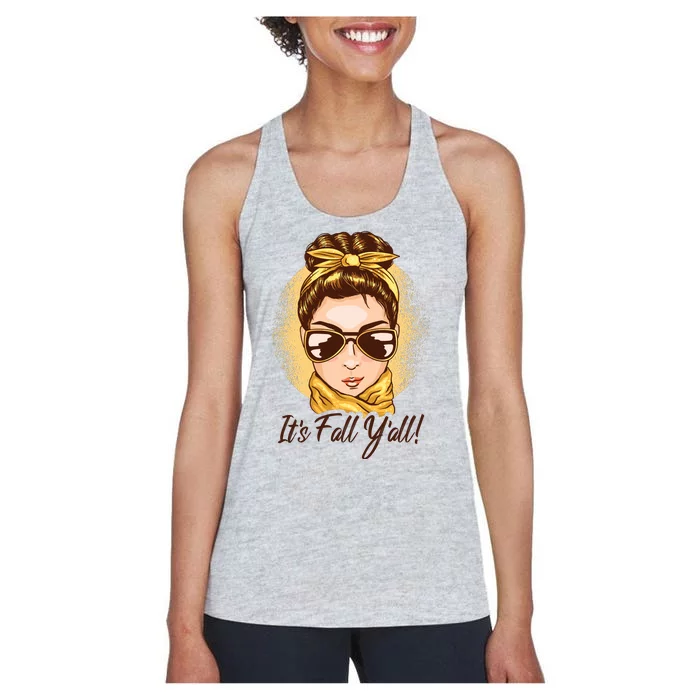 It's Fall Y'all Female Bun Women's Racerback Tank