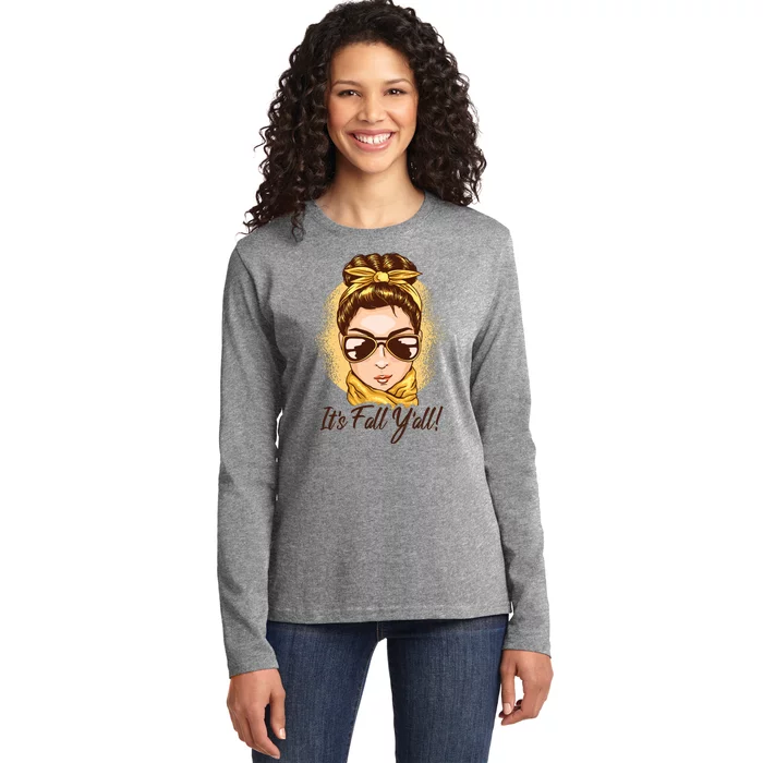 It's Fall Y'all Female Bun Ladies Long Sleeve Shirt