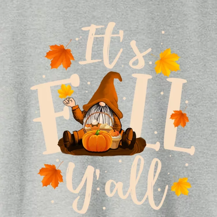 ItS Fall YAll Cute Gnomes Pumpkin Autumn Tree Fall Leaves Cool Gift Women's Crop Top Tee