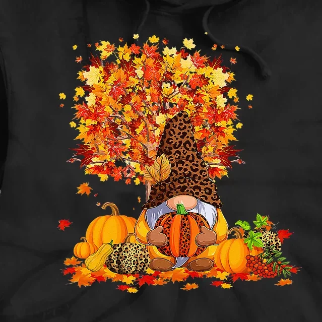 Its Fall Yall Cute Gnomes Pumpkin Autumn Tree Fall Leaves Tie Dye Hoodie