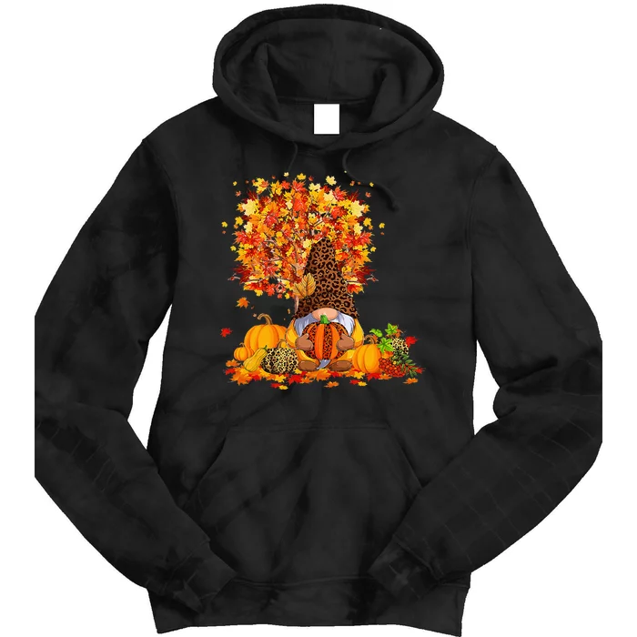 Its Fall Yall Cute Gnomes Pumpkin Autumn Tree Fall Leaves Tie Dye Hoodie