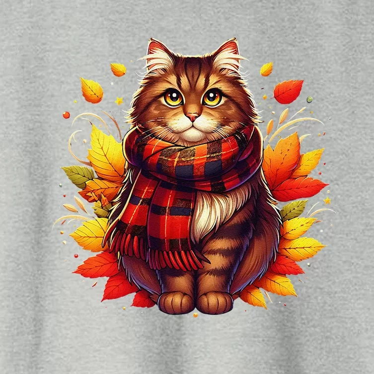 ItS Fall YAll Cat Leaf Fall Tree Hello Autumn Thanksgiving Women's Crop Top Tee