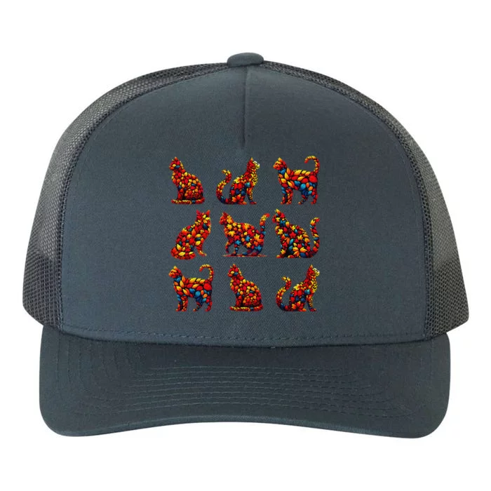 ItS Fall YAll Cat Leaf Fall Tree Hello Autumn Thanksgiving Yupoong Adult 5-Panel Trucker Hat