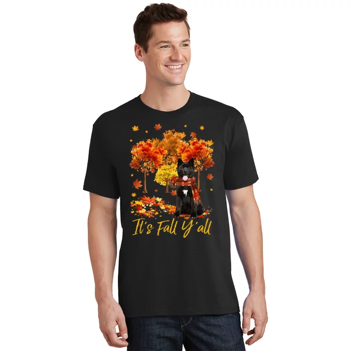 ItS Fall YAll Akita Dog Tree Pumpkin Fall Autumn T-Shirt