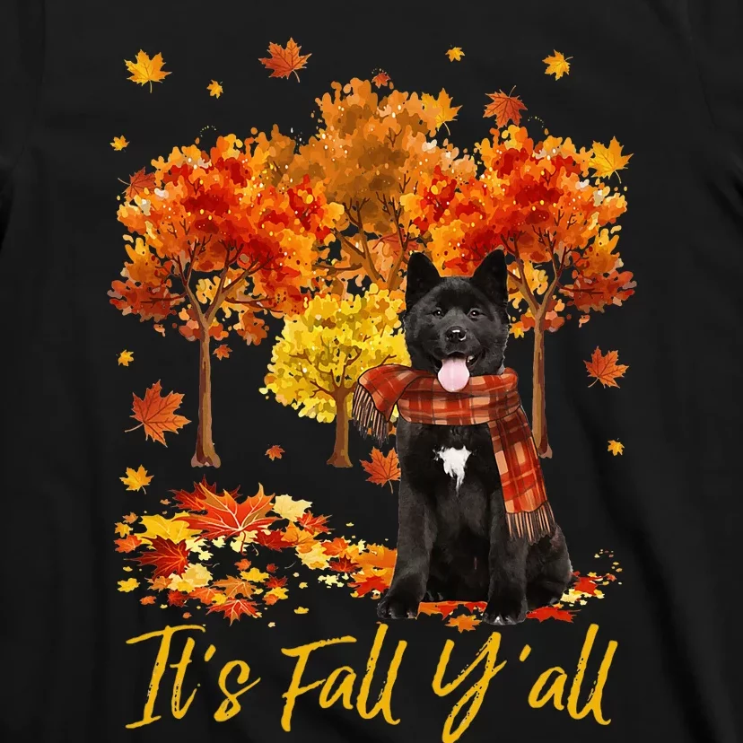 ItS Fall YAll Akita Dog Tree Pumpkin Fall Autumn T-Shirt